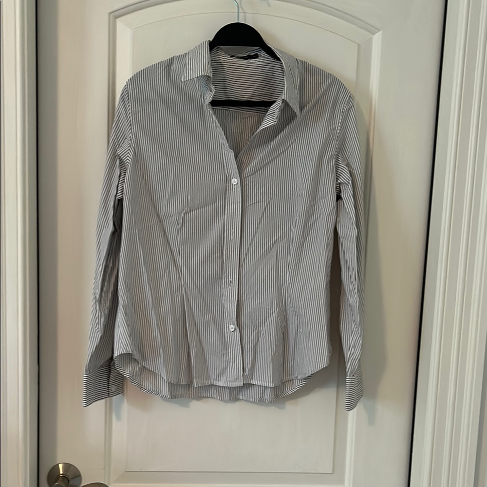 The Limited Black and White Striped Button Down Shirt